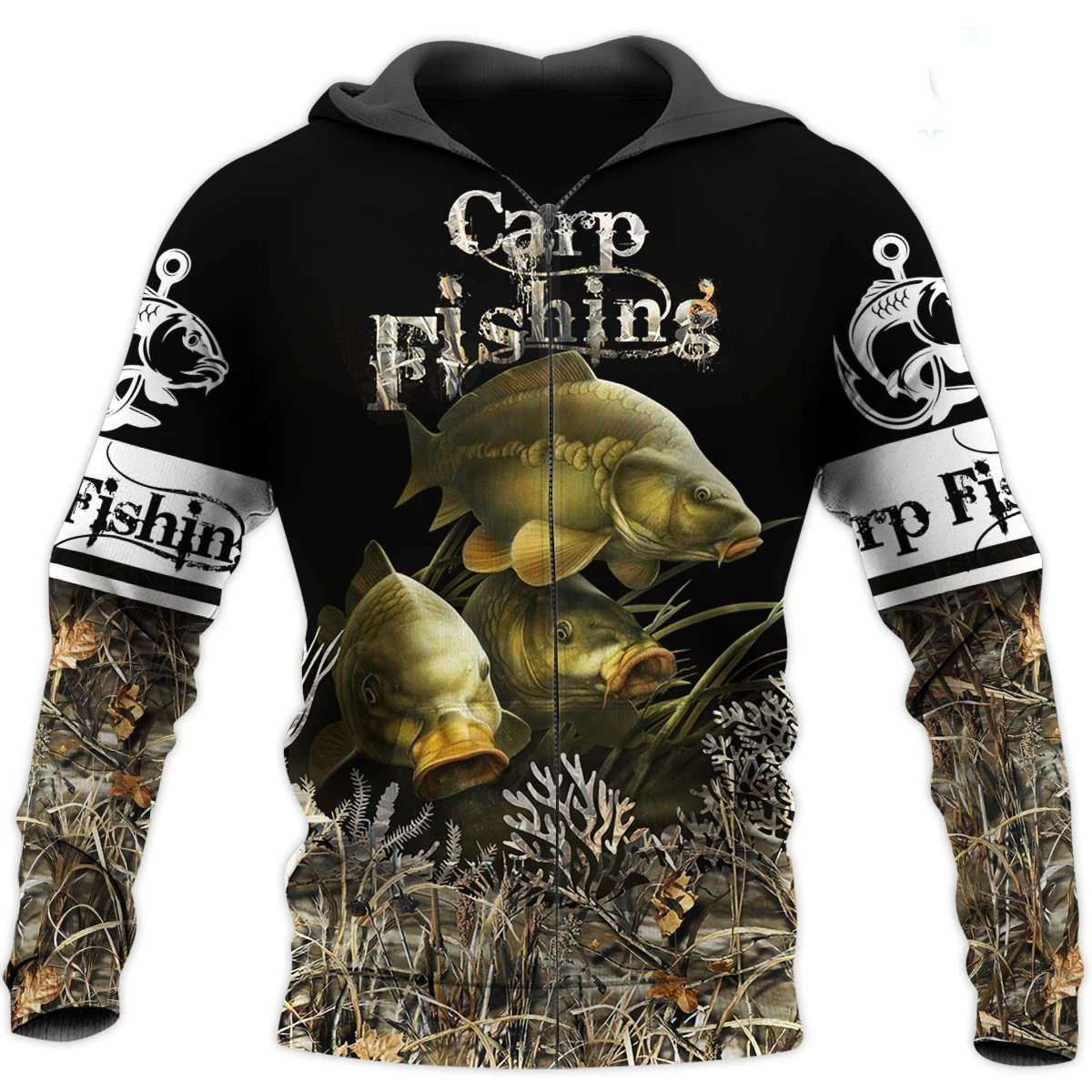 Title 6, Animal Carp Fishing 3D All Over Printed Men Hoo...