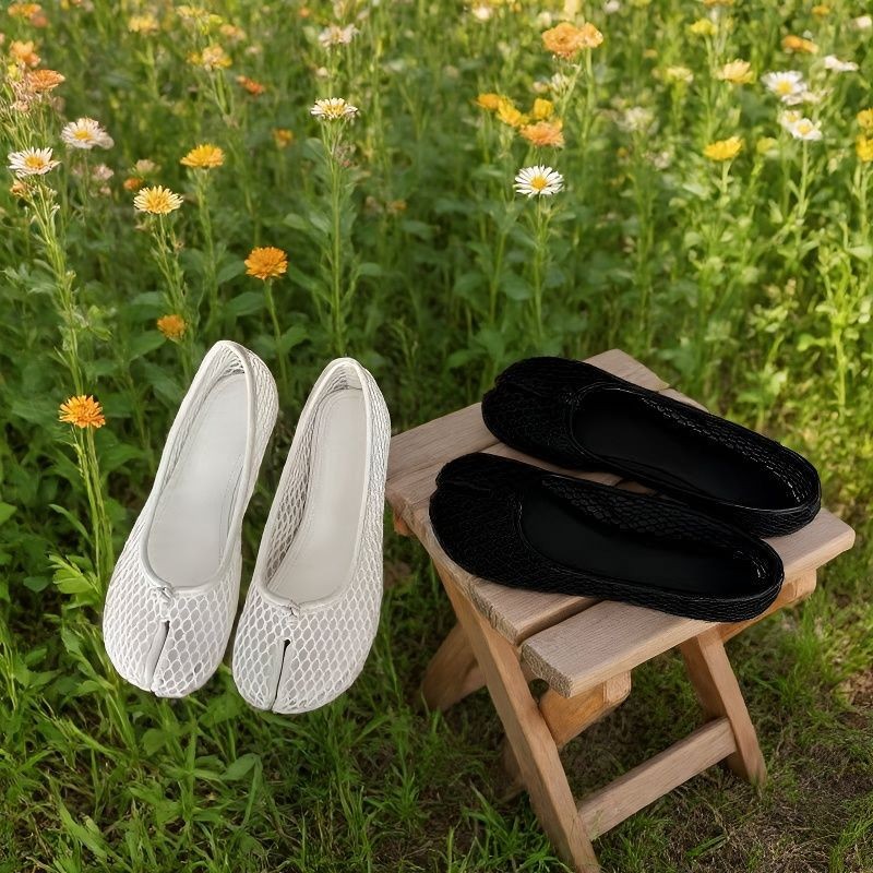 Open-Toe Split-Toe Ballet Flats