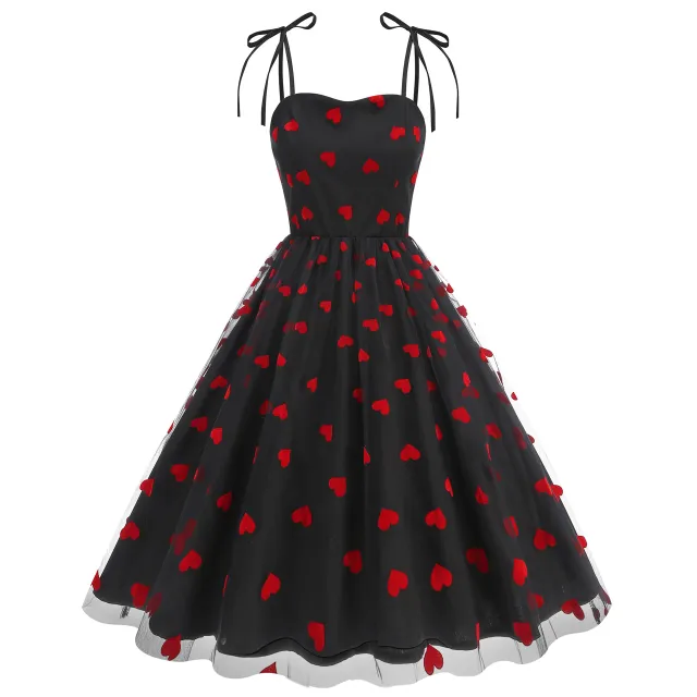 New Strapless Dress With Embroidered Lace Black Heart - Shop at LoveMi