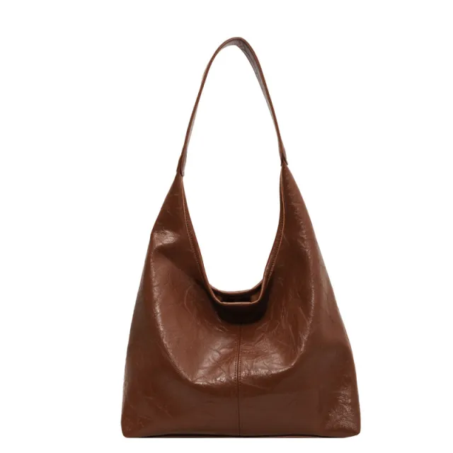 Fashion Womens Shoulder Bag Vintage Designer Large Capacity Casual Tote Bag Autumn And Winter Fashion Handbag Brown - Shop at LoveMi