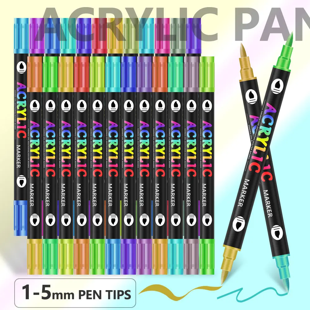 Washable Opaque Color Quick-drying Double-headed Acrylic Marker