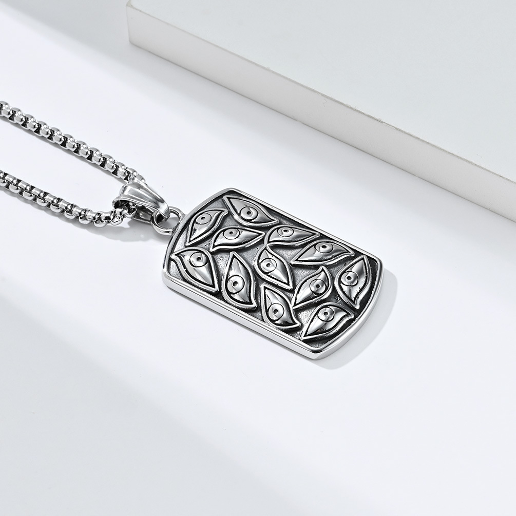Retro Style Eye Of God Titanium Steel Men's Pendant Necklace
