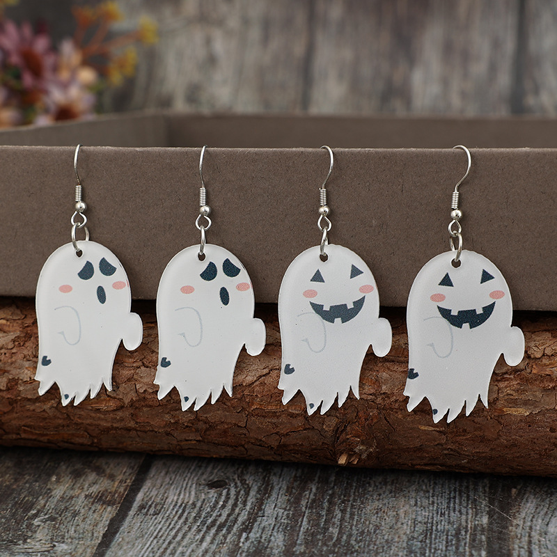 Halloween Cartoon Little Ghost Acrylic Earrings