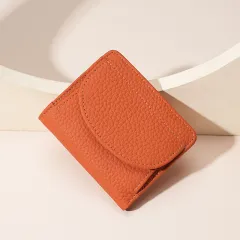 Women's Leather Purse Japanese Style - Orange - View 1