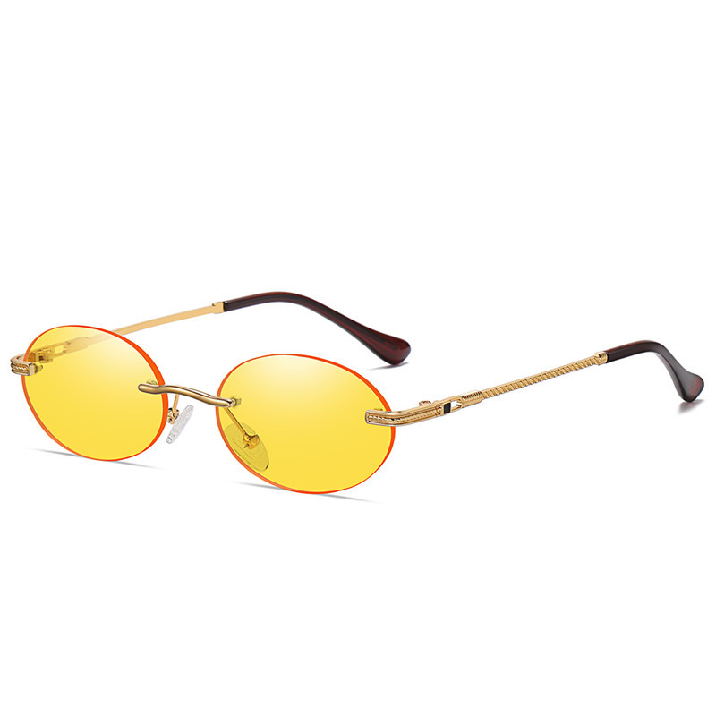 Metal Frame Oval Punk Multicolor Colorful Sun Glasses - Image 11