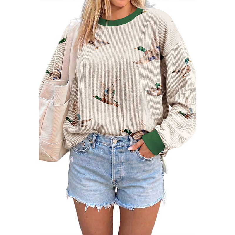 Womens Relaxed-fit Pullover Sweatshirt With An Animal Print — photo 1
