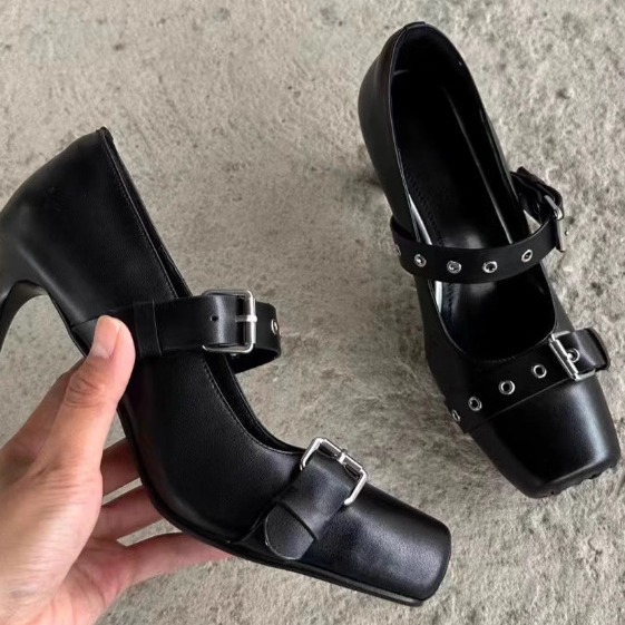 Cowhide Platform Heeled Shoes, picture 3 of 5