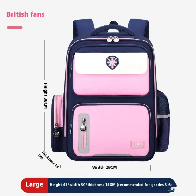 Primary School Student Schoolbag Waterproof Portable Burden Alleviation Backpack Pink - Shop at LoveMi