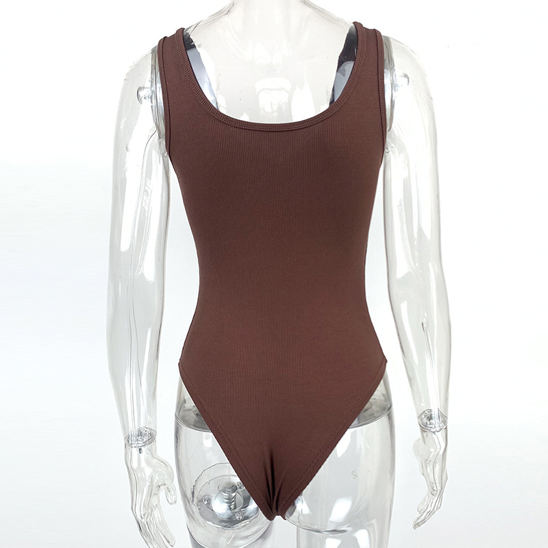 Women's Slim Fit Small V-neck Vest Jumpsuit