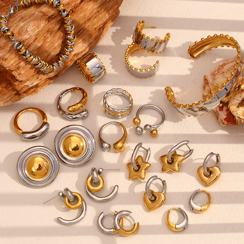 Temperament Personality Senior Room Gold Earrings