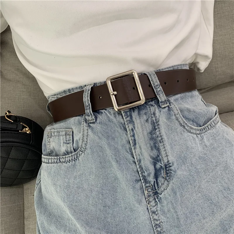 Title 4, New style ladies belt with square buckle studen...