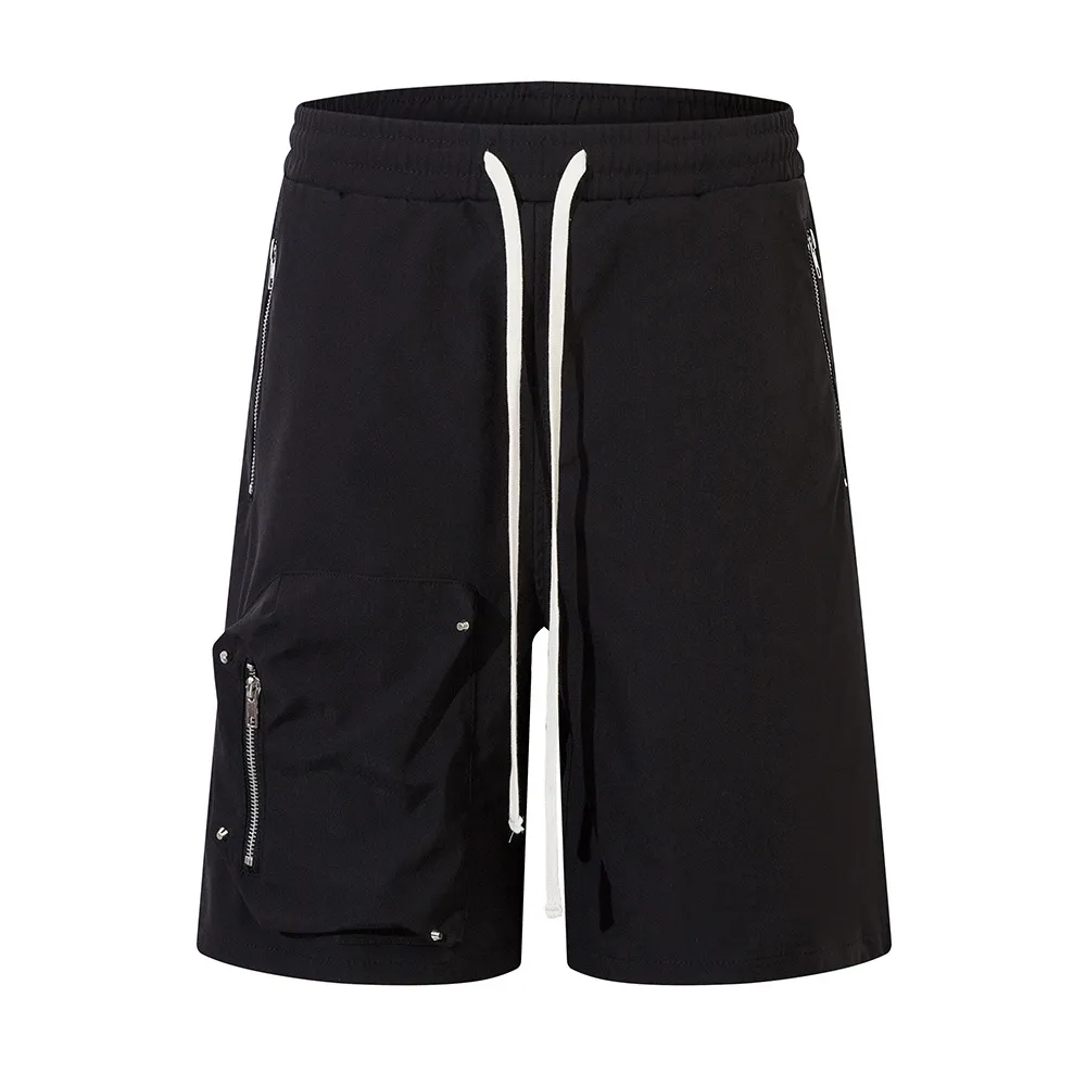 Functional Pocket Zipper Straight Shorts Men