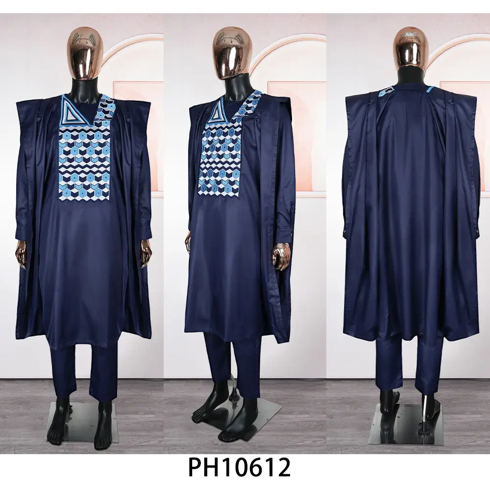Men's Fashion Business Commute Embroidered Three-piece Set Suit