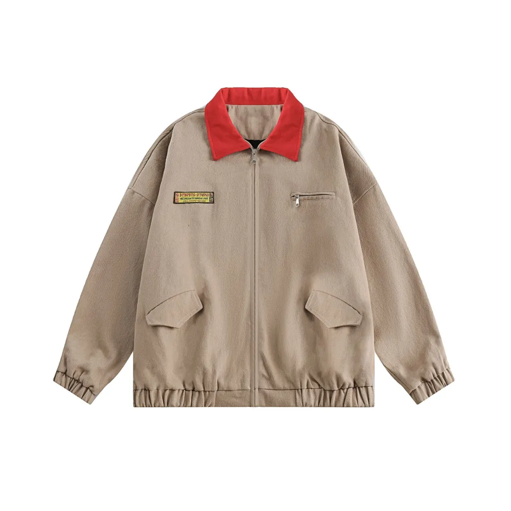 Vintage Embroidery Turn-down Collar Coat Women - Brown