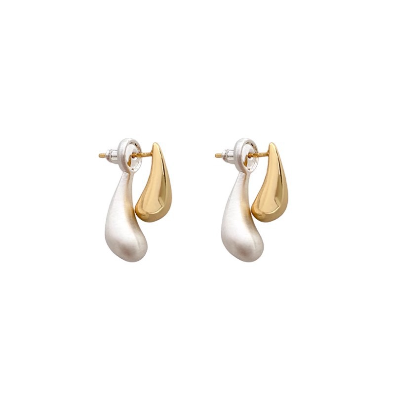 Dual-wear Contrast Color Dripping Metal Ear Studs