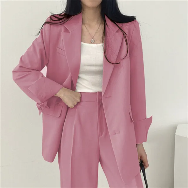Women's Fashion L Korean Style Leisure Suit Trousers Suit Plum Purple Suit - Shop at LoveMi