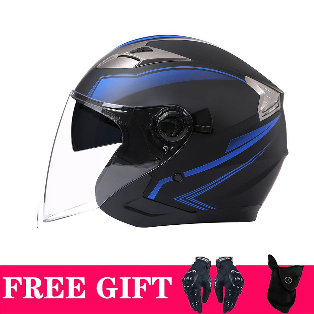 Motorcycle Helmet Double Lens Retro Riding Helmet