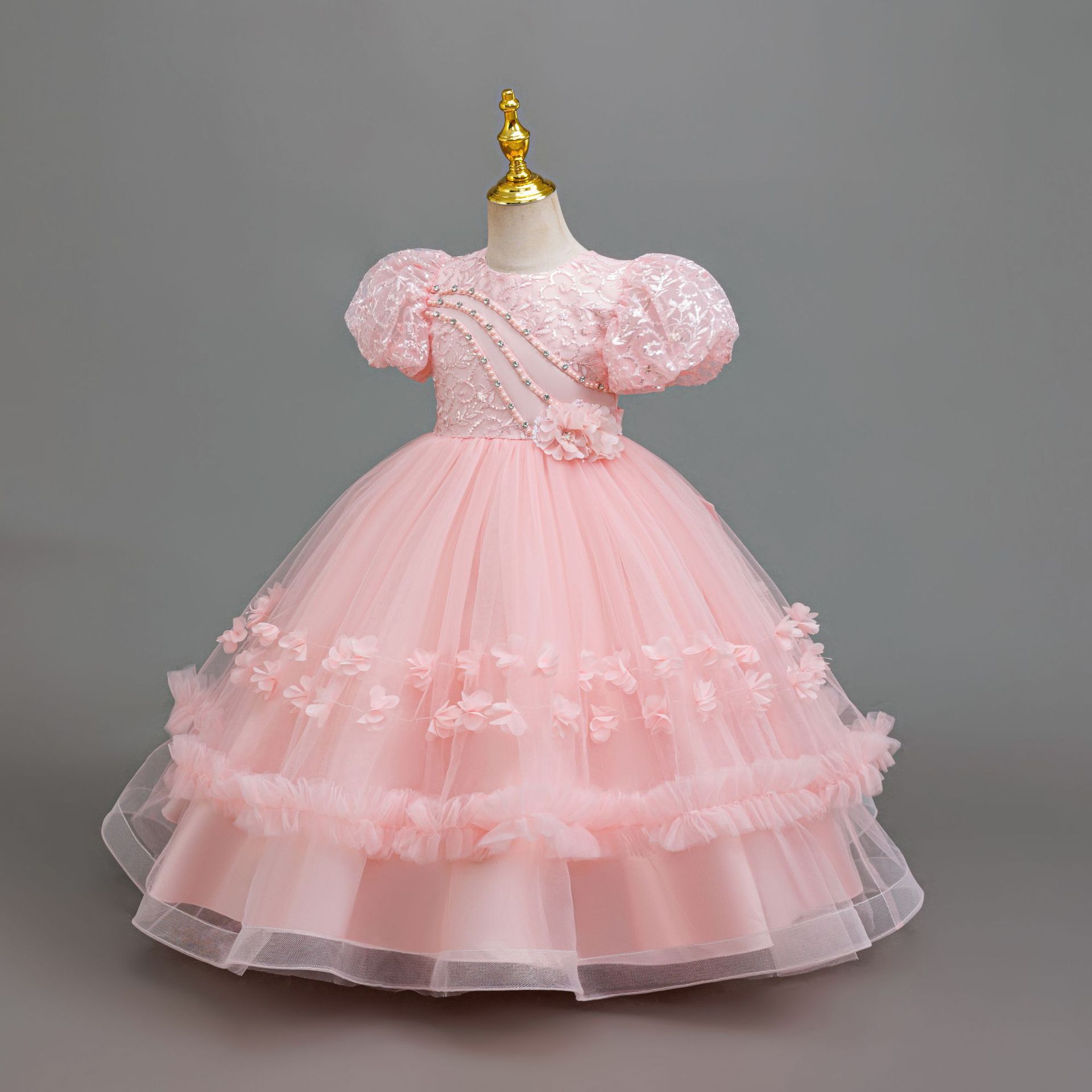 Sequin Wedding Princess Dress For Little Girls Birthday 5