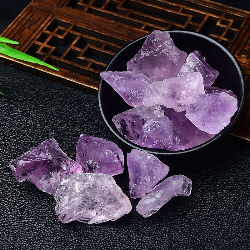 Title 10, Natural White Purple Citrine Rough Stone Ornaments