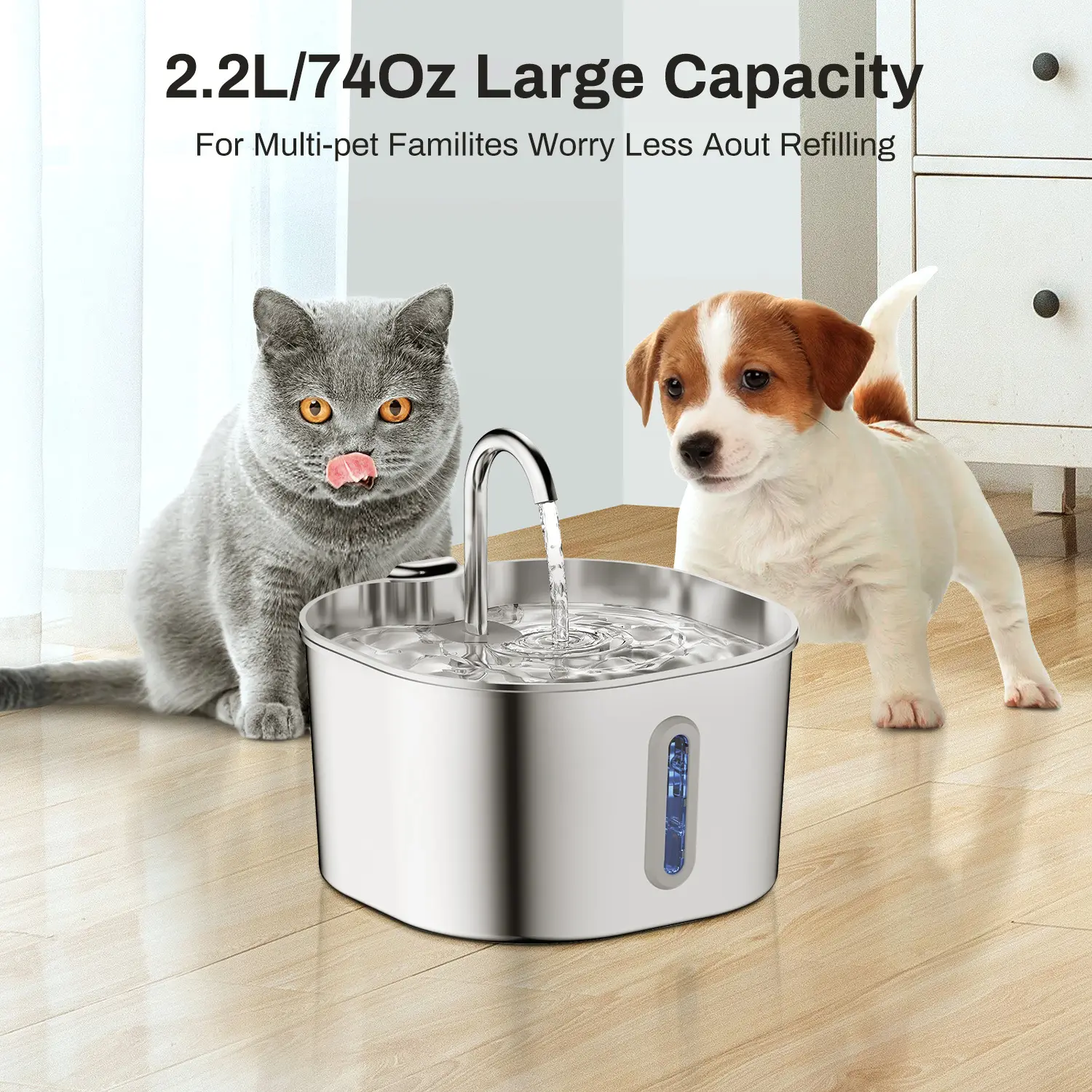 Stainless Steel Smart Pet Water Dispenser Automatic