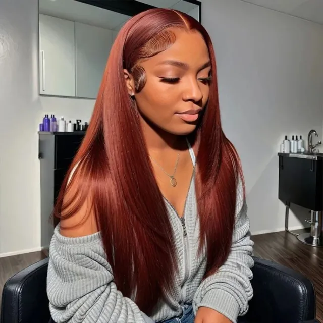 Red Brown 33color Huamn Hair Wig 134HD Transparent Lace 33Color - Shop at LoveMi