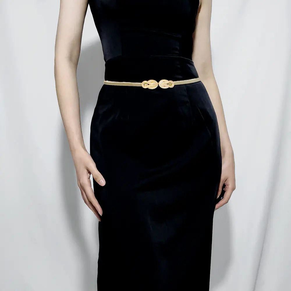 Metal Waist Chain Ladies Elastic Personality Buckle