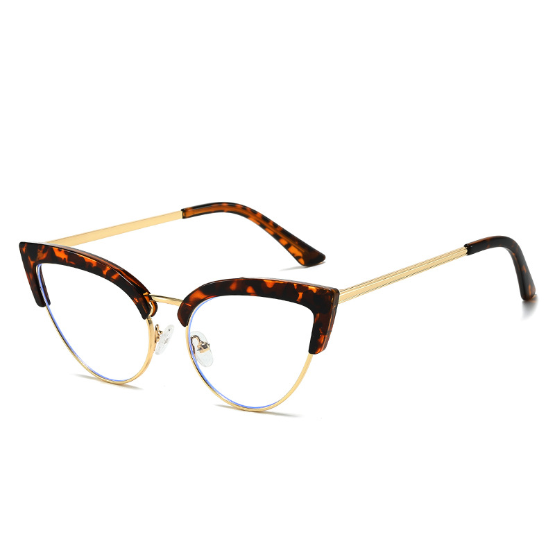 Stylish Large Frame Metal Lower Half Metal Plain Glasses - Image 9