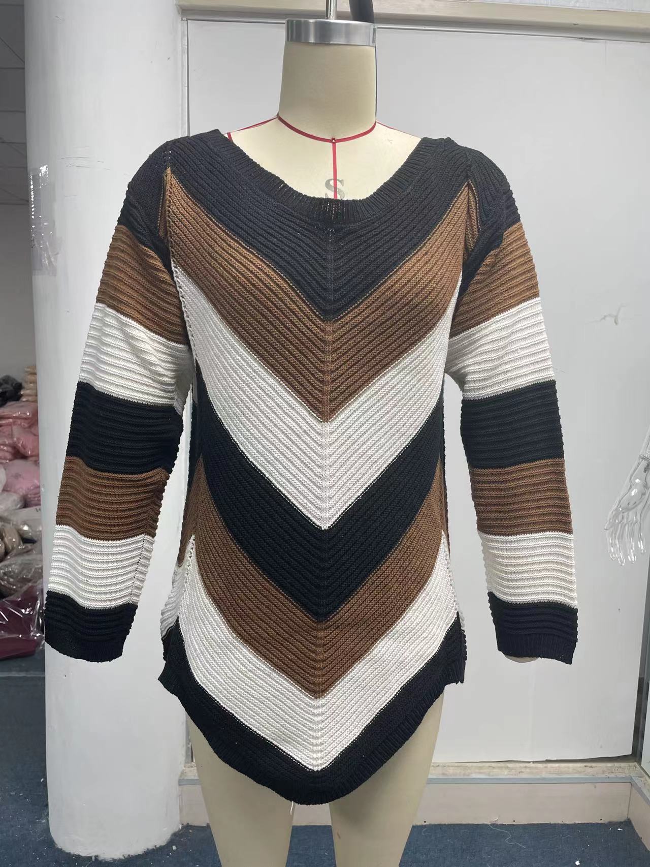 Title 11, Damen Colorblock Strickpullover, neuer lockerer...