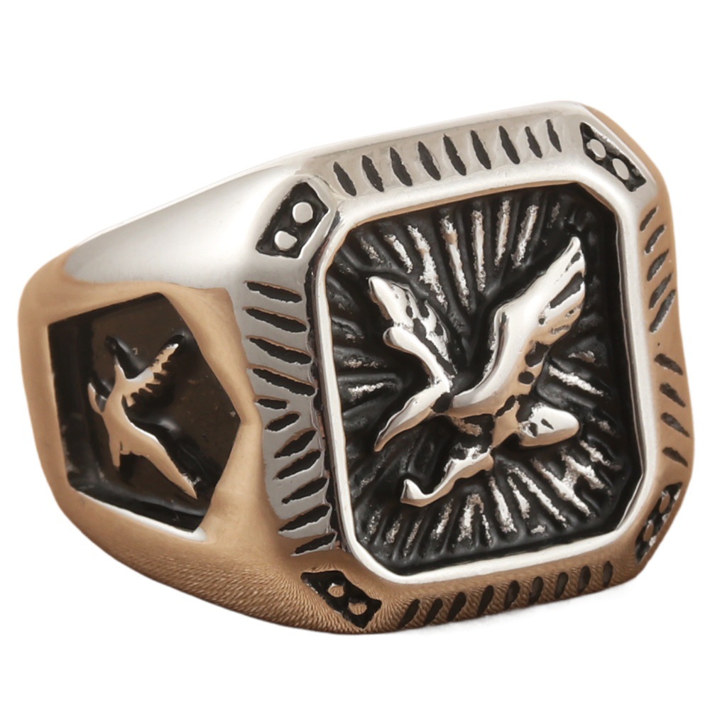 Mens Stainless Steel Eagle Ring