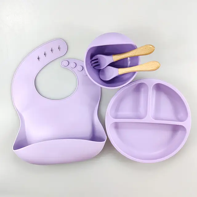 Children's Tableware Set Silicone Bowl Fork Spoon
