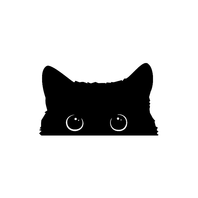 Cartoon Black Cat Automobile Sticker