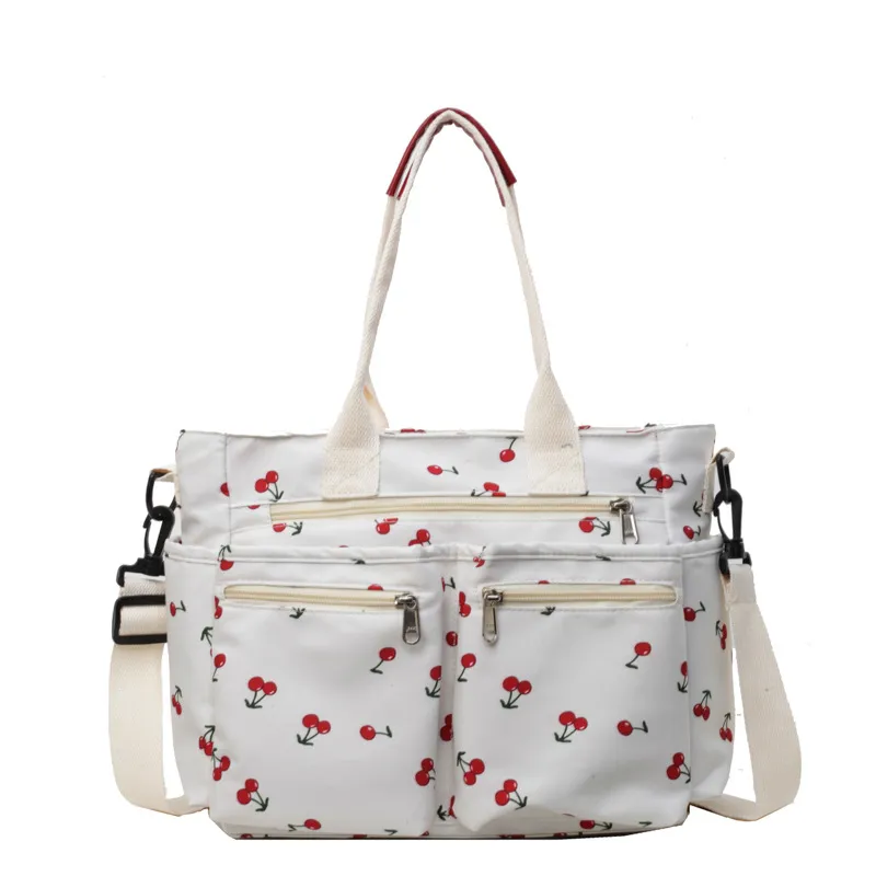 Printed Cherry Women's Shoulder Messenger Bag - Beige