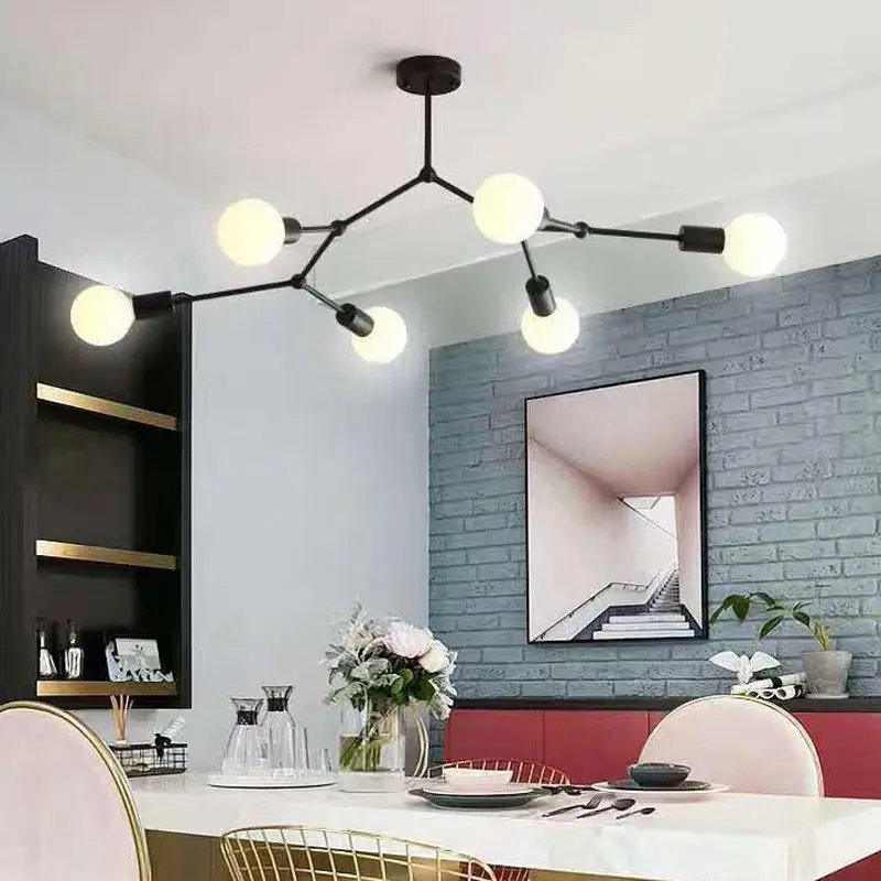 Iron Chandelier Simple Bedroom Living Room Ceiling