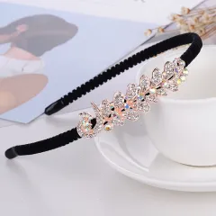 Rhinestone Bow Headband For Women Head Accessories - I Peacock - View 1