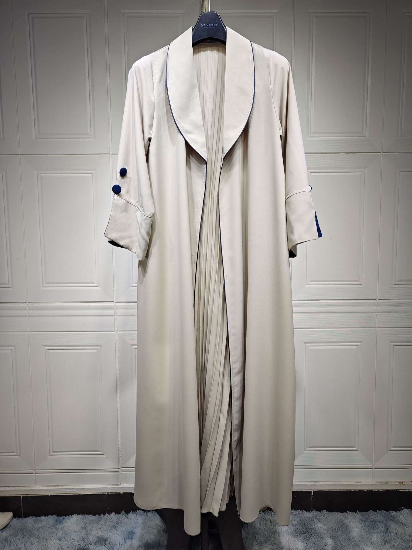 Cardigan Long Dress Women's Clothing Dress Autumn And Winter Elegant Robe Trench Coat Apricot - Shop at LoveMi