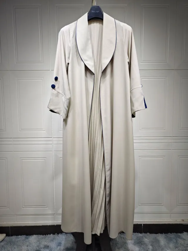Cardigan Long Dress Women's Clothing Dress Autumn And Winter Elegant Robe Trench Coat Apricot - Shop at LoveMi