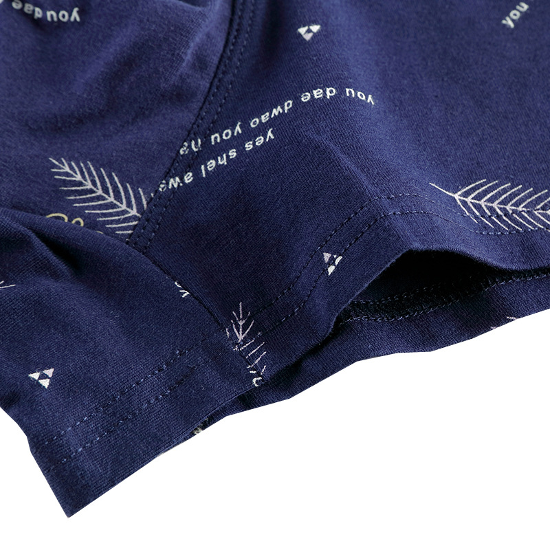 Men's Cotton U-convex Boxers Mid-waist Three-dimensional Printing