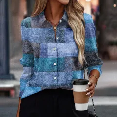 Women's 3D Digital Printing Loose Oversized Shirt - B25Shhgn232111D-M - View 1