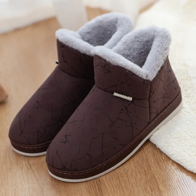 Insulated Cotton padded Shoes Home Woolen Slipper Brown - Shop at LoveMi