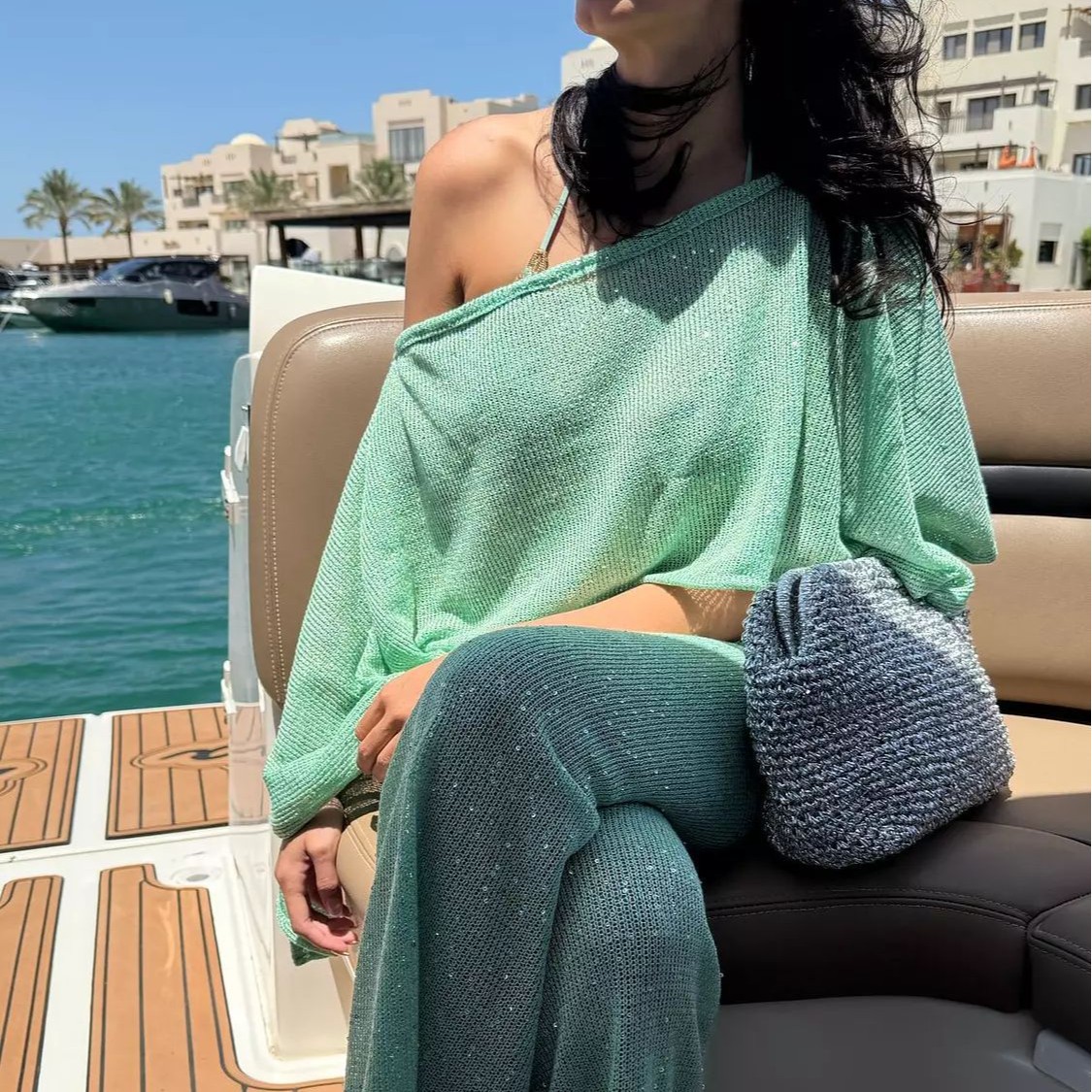 Off-the-shoulder Dress With A Wrap-style Bodice And Large Ruffled Hem