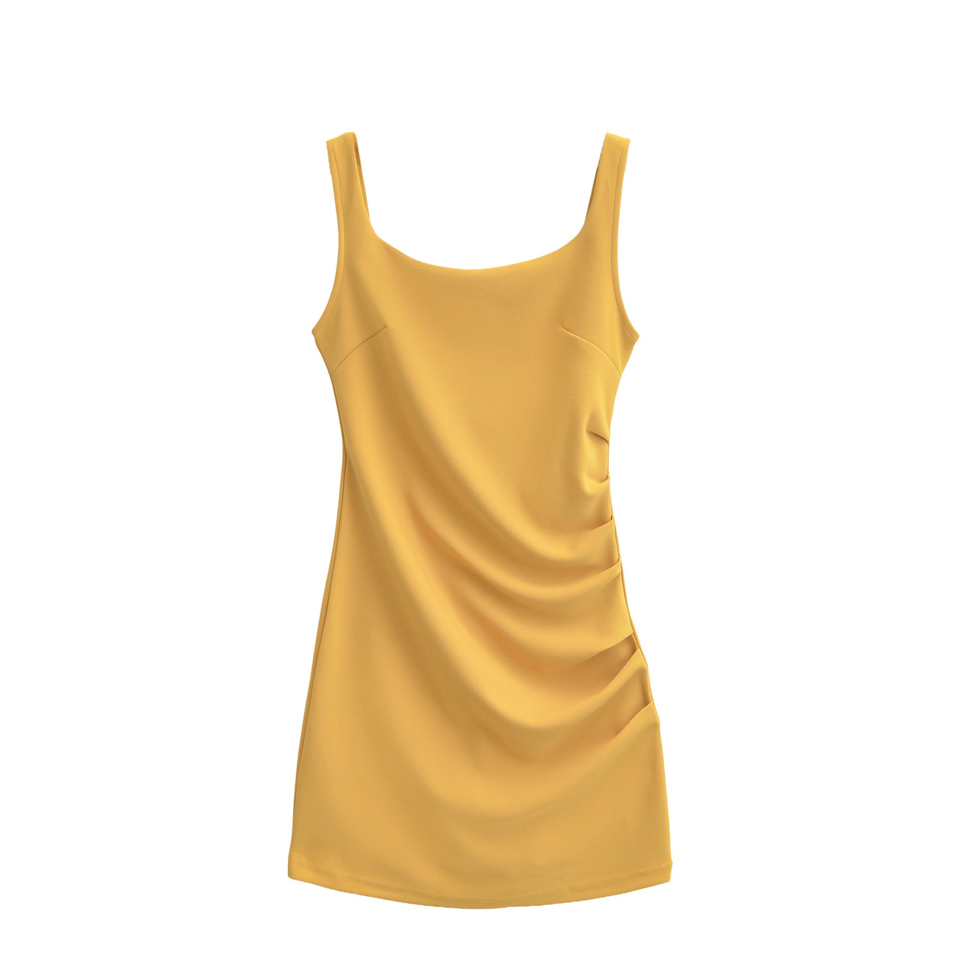 Summer New Solid-color Strap Dress Womens Figure-flattering And Slimming