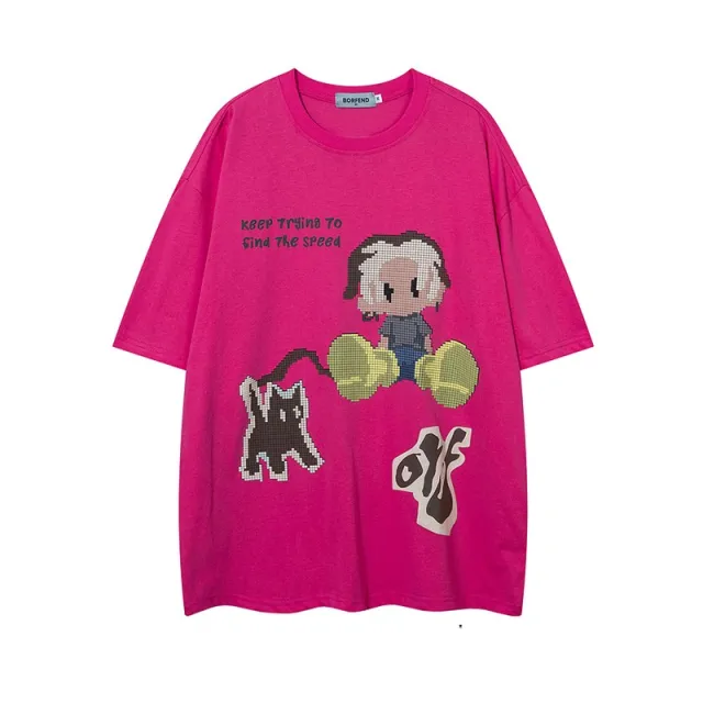Cute American Cartoon Printed T shirt Rose - Shop at LoveMi