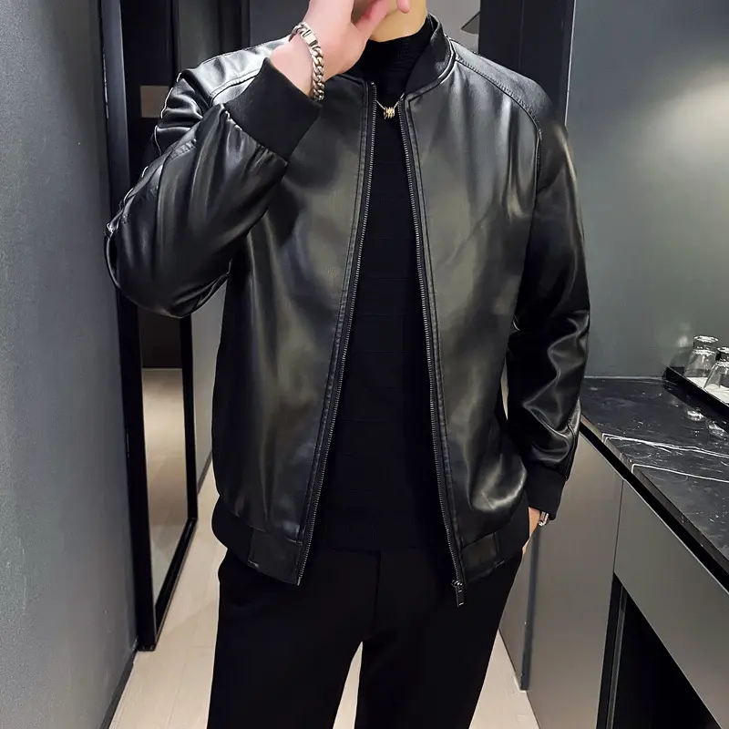 Men's Slim Fit Trendy Handsome Washed Leather