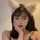 Bow White Cat Ears