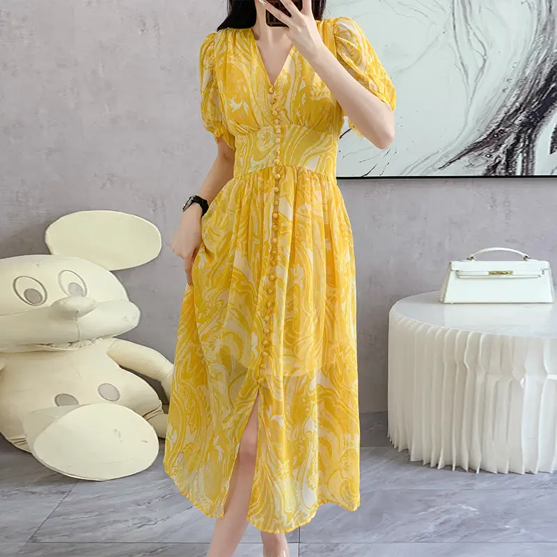 French Style Popular Chiffon Gentle Skirt For Women