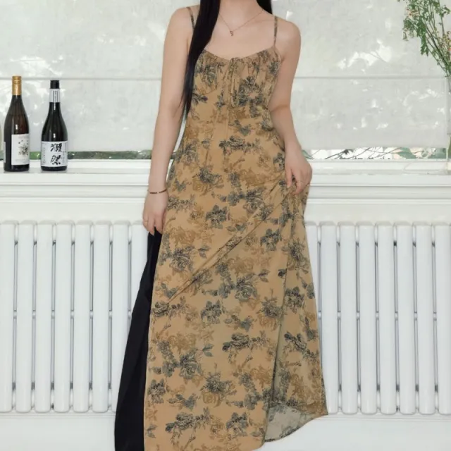 Sling Elegant Floral Dress Women Suspender Skirt - Shop at LoveMi