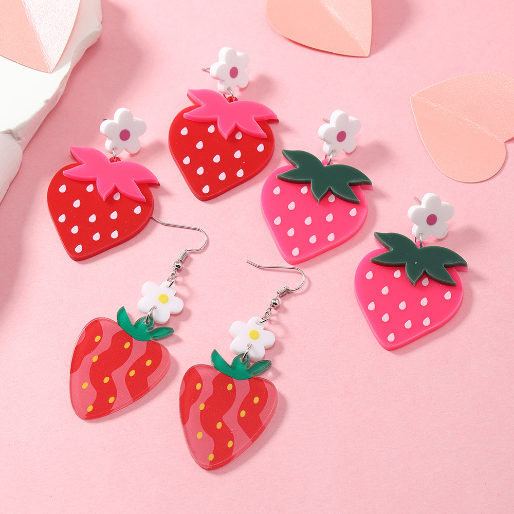 Acrylic Strawberry Earrings