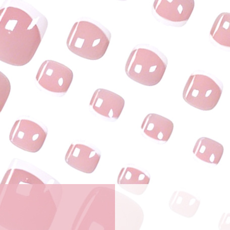Pink And White-edged French-style Sweet And Cute Ready-to-wear Nails
