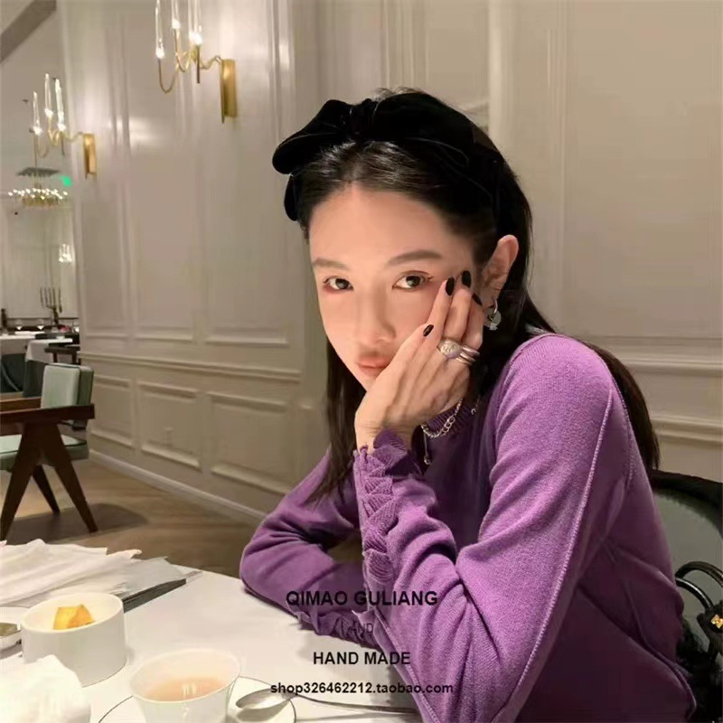 Women's Vintage Velvet Bow Headband