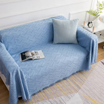 Simple Four-season Blanket Made Of Cotton Fabric A Full-cover Sofa Throw